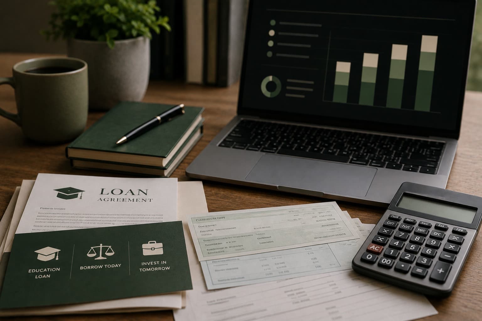 Editorial visual about debt-to-income and college payback planning.